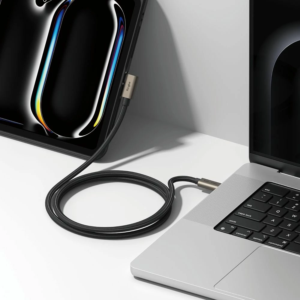 Kabel USB-C 3.2 Gen 2x2, 1 m, 240 W, Power Delivery 3.1, Ringke, črn
