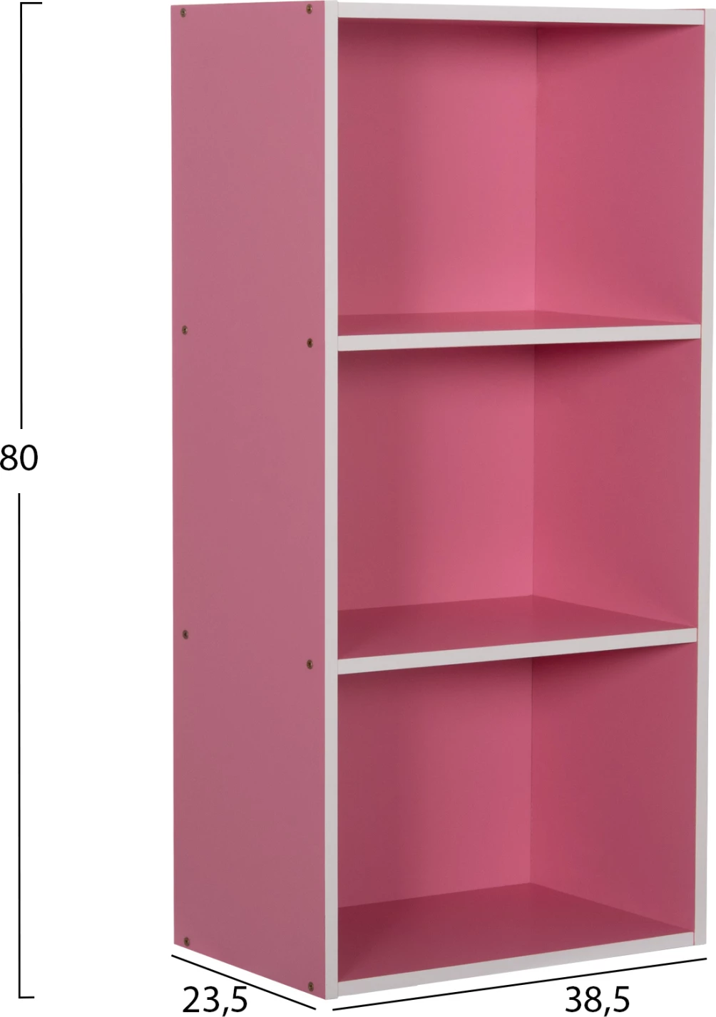 Stenska polica regal CUBICON FH9941.06 melamin v roza-beli barvi 38,5x23,5x80Hcm