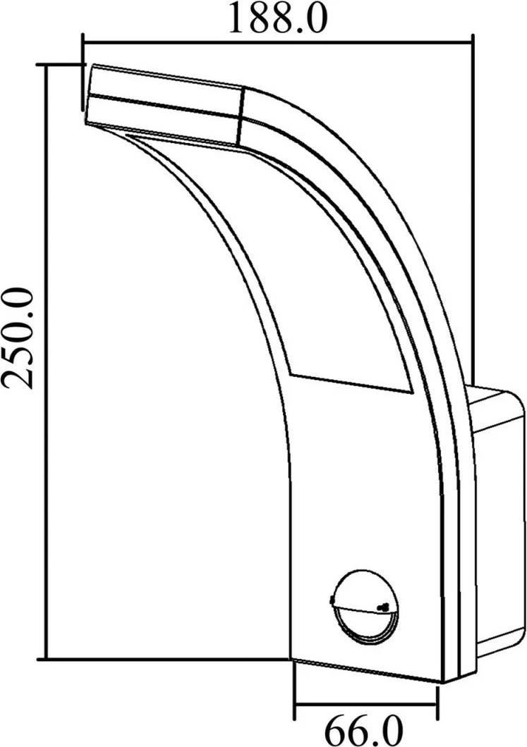 LED svetilka z gibljivim senzorjem Maclean MCE244B, 10W, 750 lm, IP54, črna