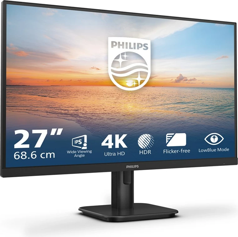 27" 4K Ultra HD IPS zaslon, Philips 27E1N1800A/00, črn