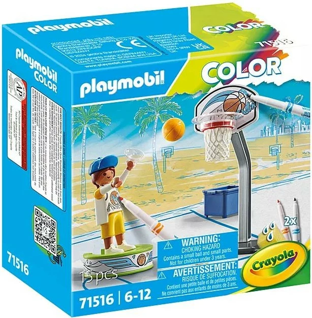 Komplet figuric za barvanje s košarko, Playmobil Color Skater 71516, za otroke