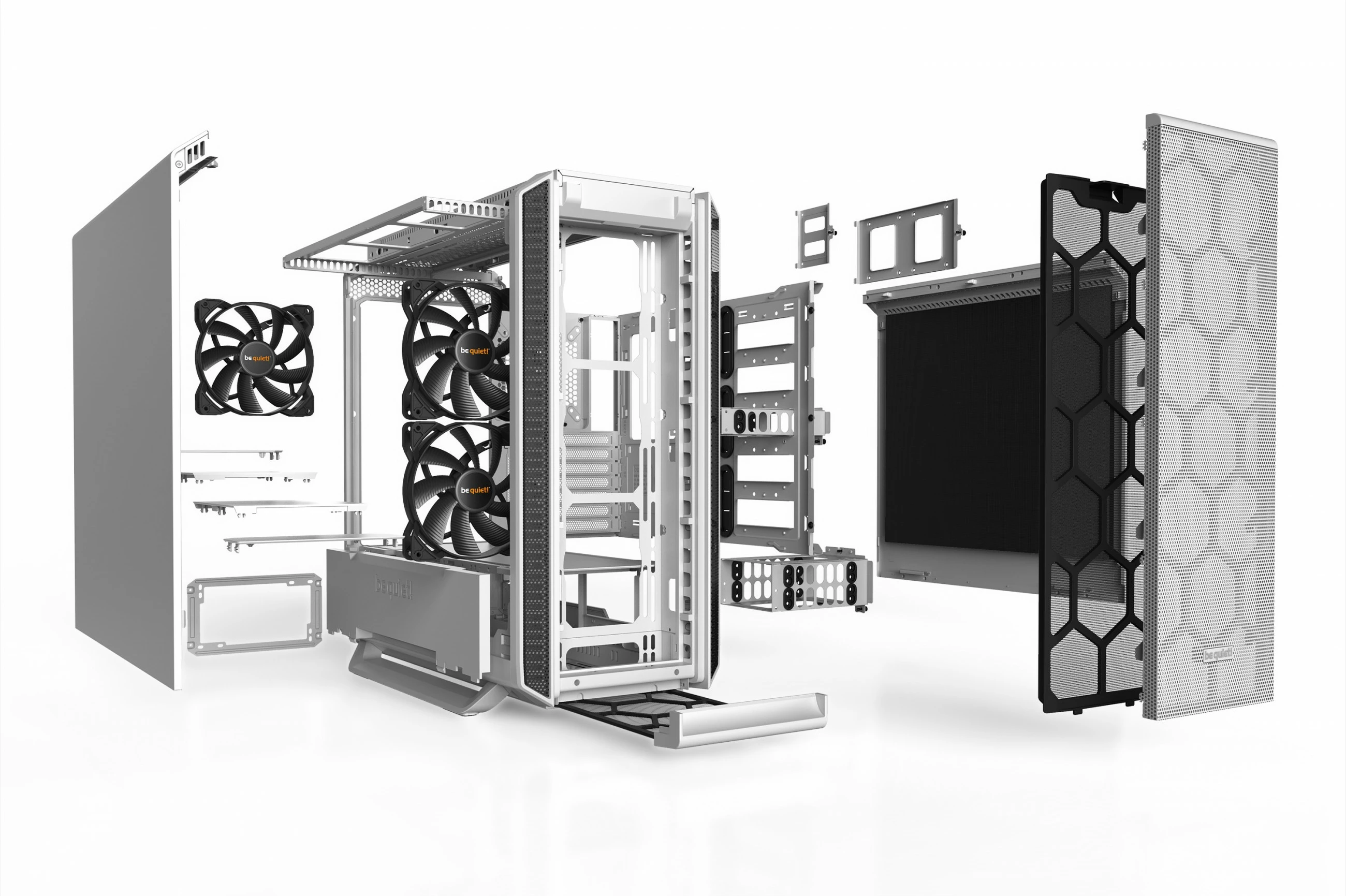 Kompaktna ohišje Silent Base 802, Be Quiet!, Midi Tower, ATX/EATX/micro ATX/Mini-ITX, belo