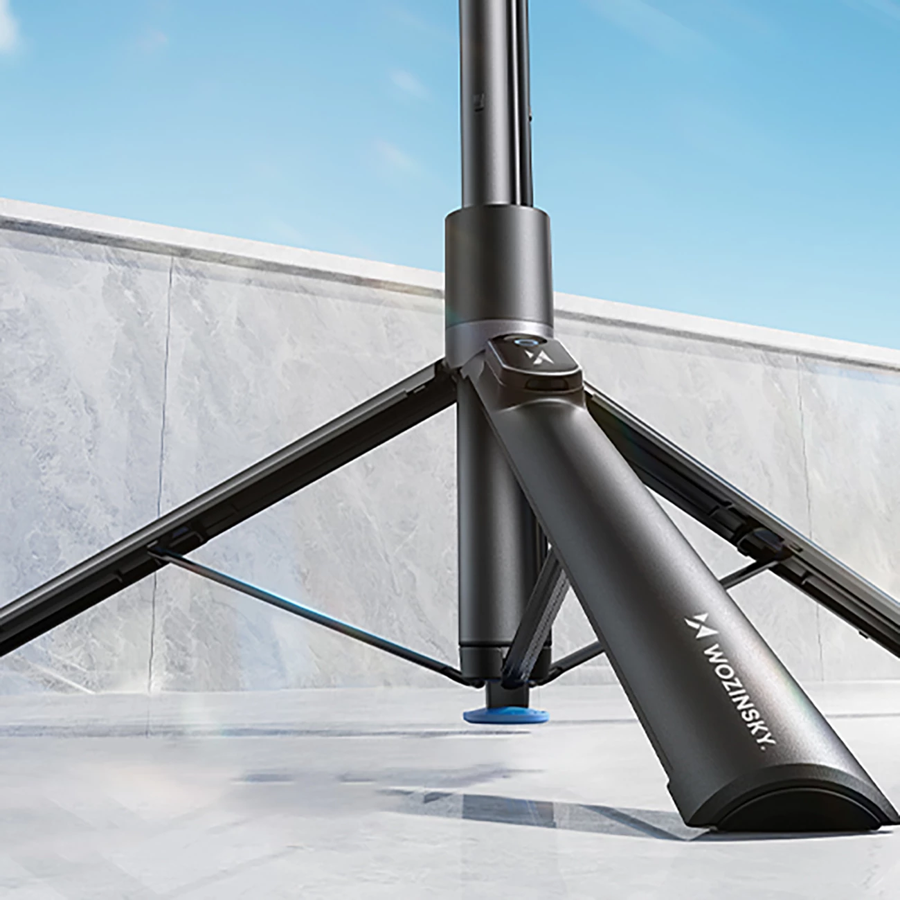 Selfie palica z samodejno odpirajočimi se nogami, trinožnik, 1,7 m, črna, Wozinsky WRZP1