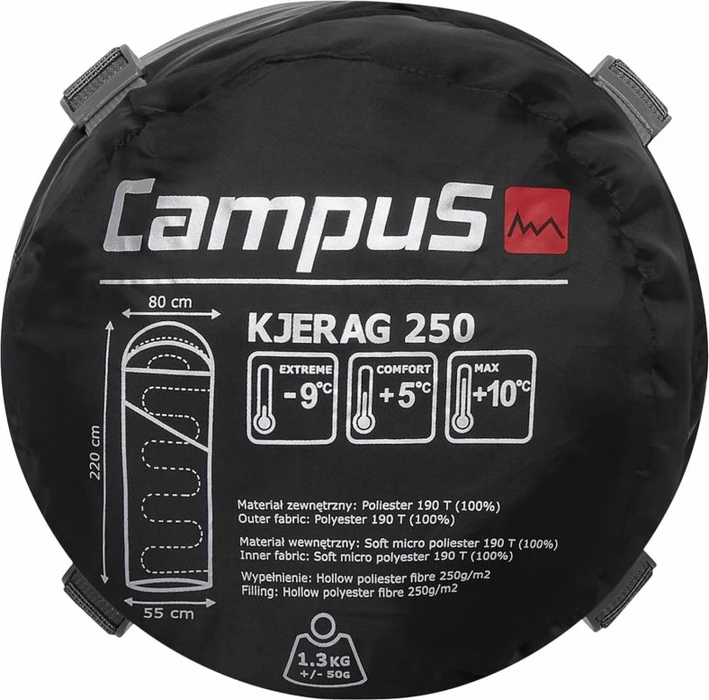 Spalna vreča Campus Kjerag 250, črna