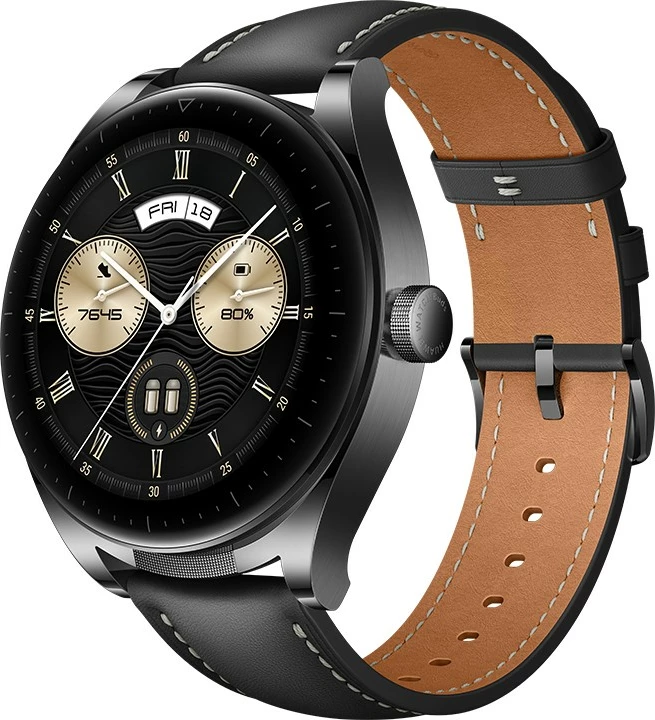 Pametna ura z vgrajenimi slušalkami Huawei Watch Buds Saga-B19T, 1,43", 466x466, usnjen pašček, črna