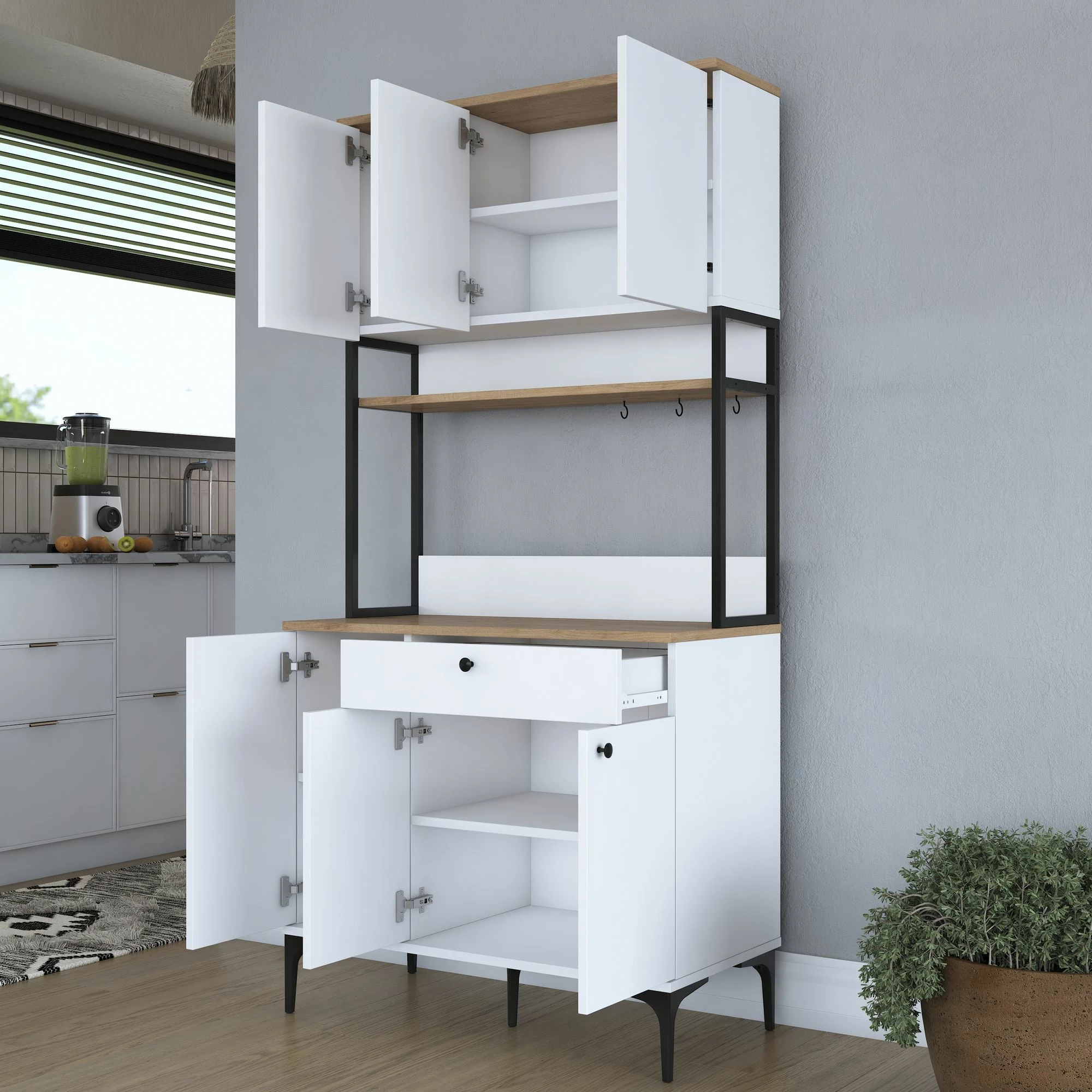 Večnamenska omara Skye Decor JE197 - 3806, rjava in bela