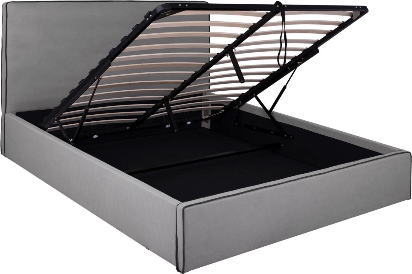 Postelja Allie FH584.01 160x200 cm s shranjevalnim prostorom in sivo tkanino