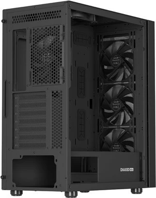 Računalniško ohišje Midi Tower Genesis Diaxid 605F, ATX, USB-C, črn