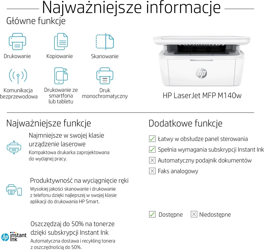 Laser tiskalnik HP LaserJet MFP M140w, črno-beli