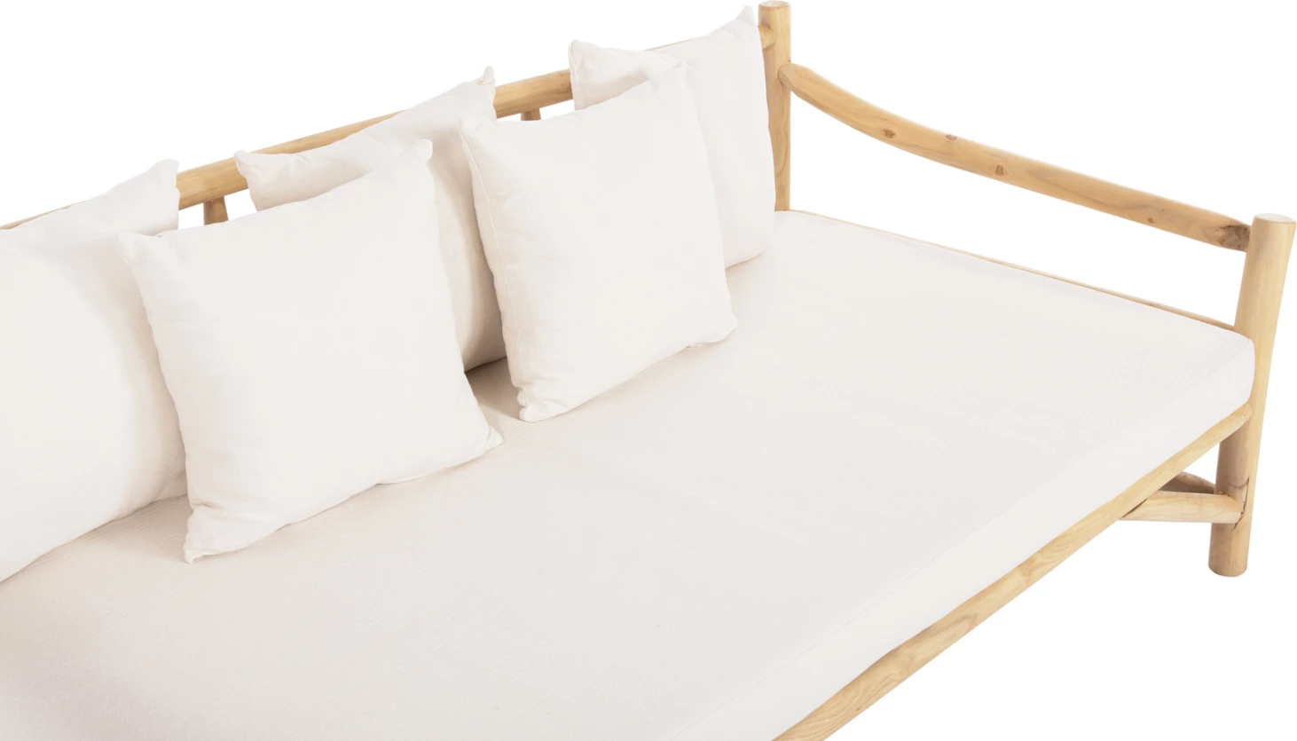 Sedežna garnitura TORC FH9339 iz masivnega tika naravno-bela 210x100x80H