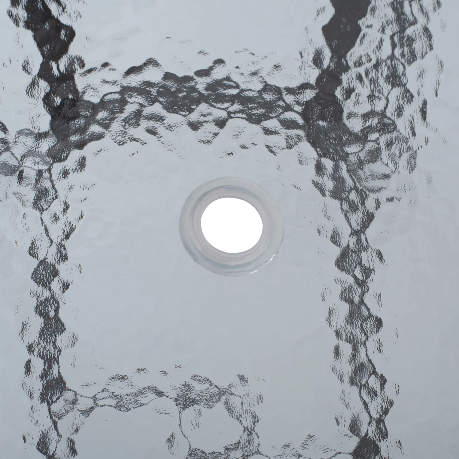 Zunanja miza rjave barve iz kovine in stekla z odprtino za dežnik 120Χ70Χ72Hcm.FH5021.12