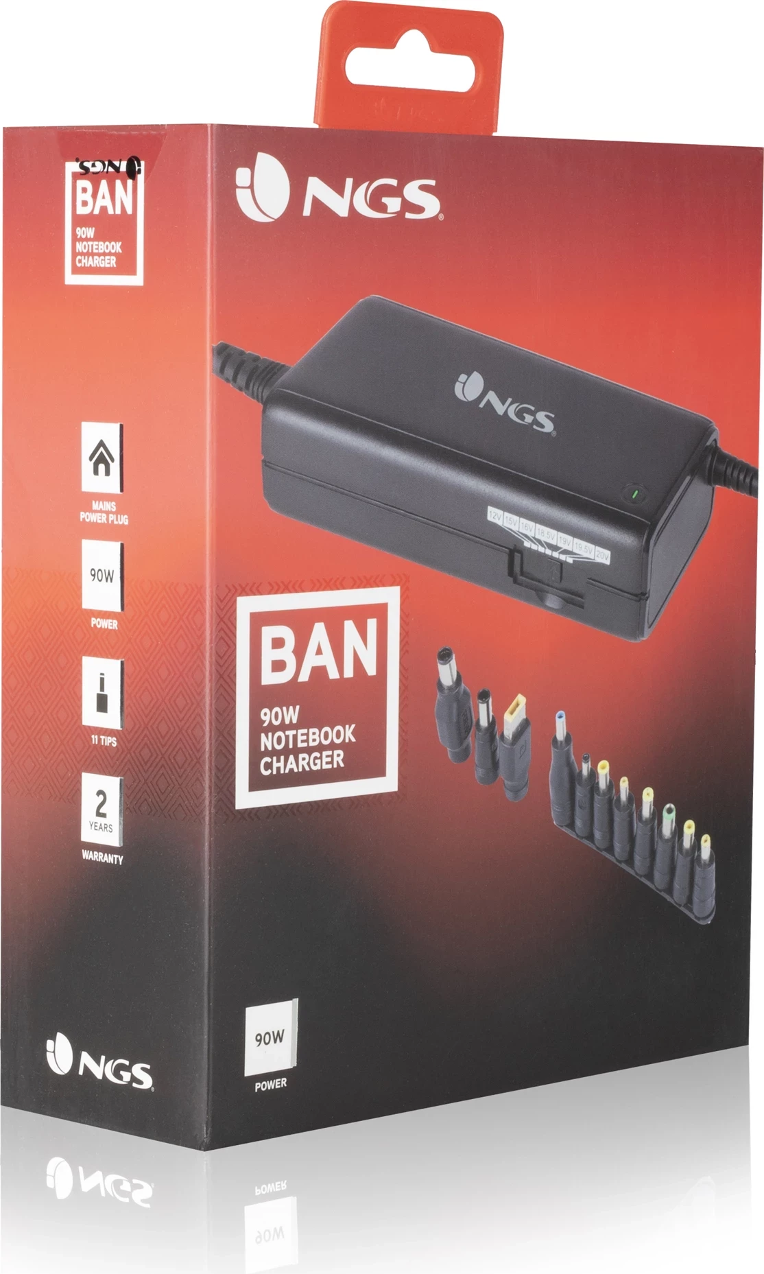 Univerzalni polnilnik za prenosnik, 90 W, NGS