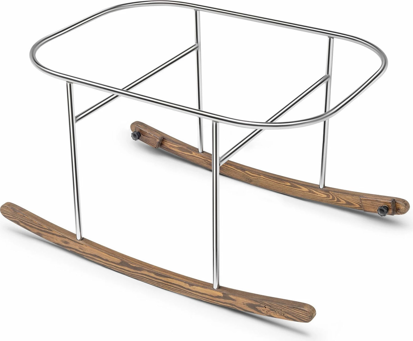 Moderna zibelka, črna kovina, krom, Skye Decor