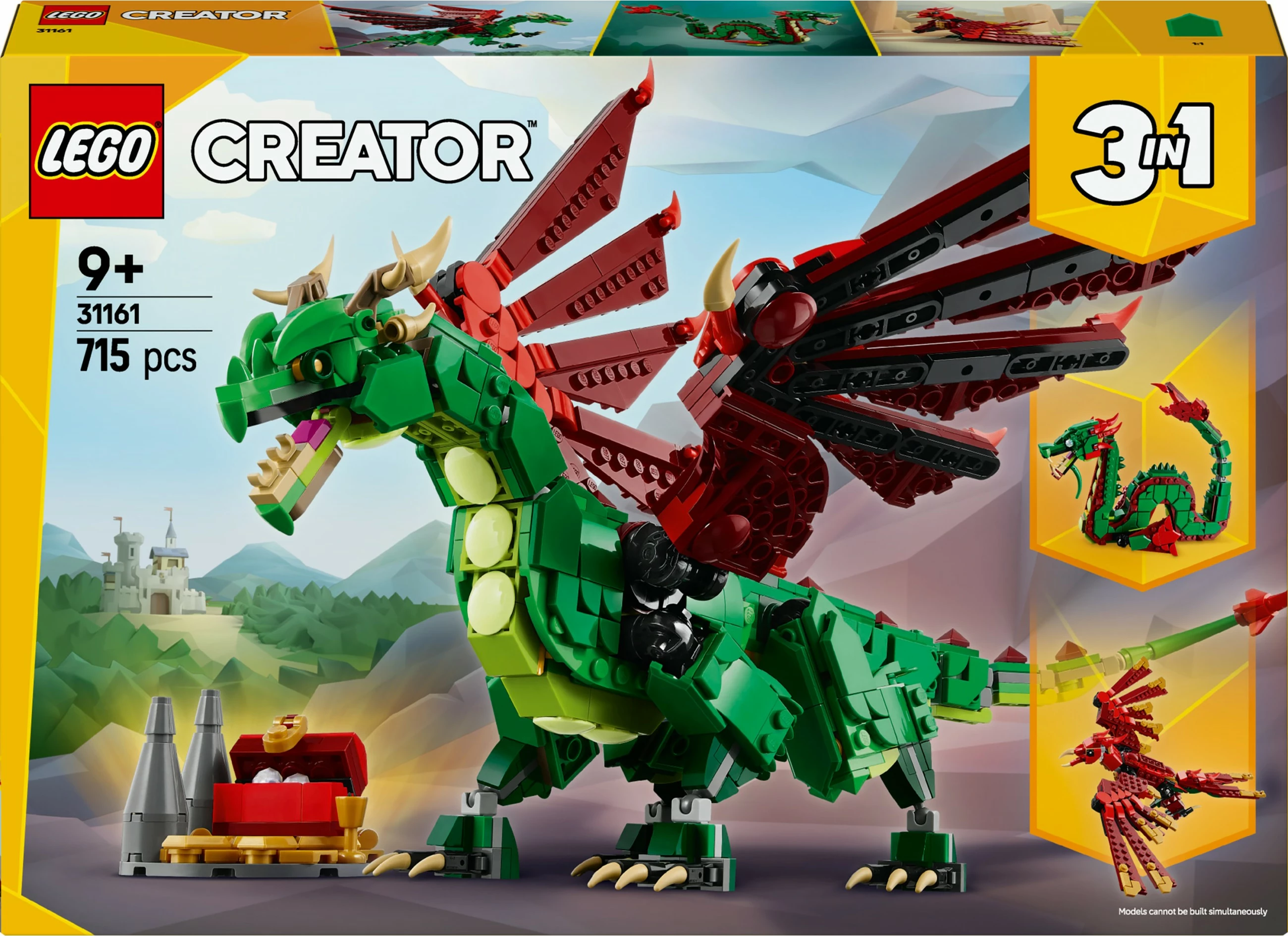 Zgradbeni set Zeleni zmaj LEGO Creator 31161, večbarven