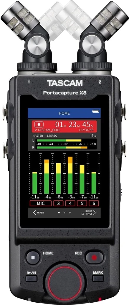 Portativni snemalnik z visoko ločljivostjo Tascam Portacapture X8, črn