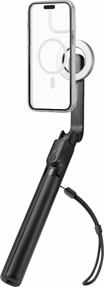 Selfie palica s MagSafe, Bluetooth, zložljiv tronožec Spigen S580W, črn