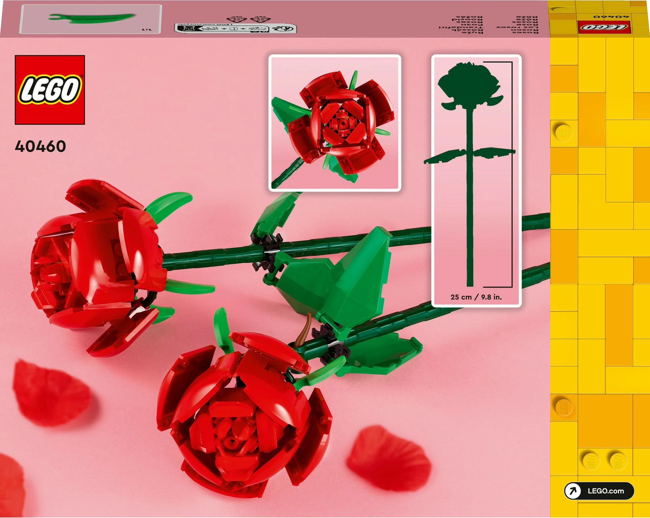Kreativen in dekorativen komplet LEGO Iconic Roses, 120 delov, večbarven