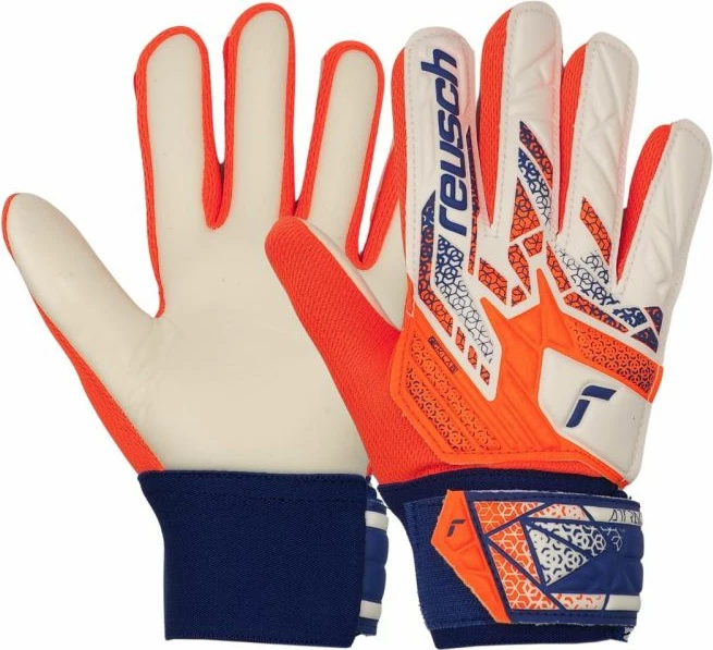 Otroške vratarske rokavice Reusch, bele-oranžne