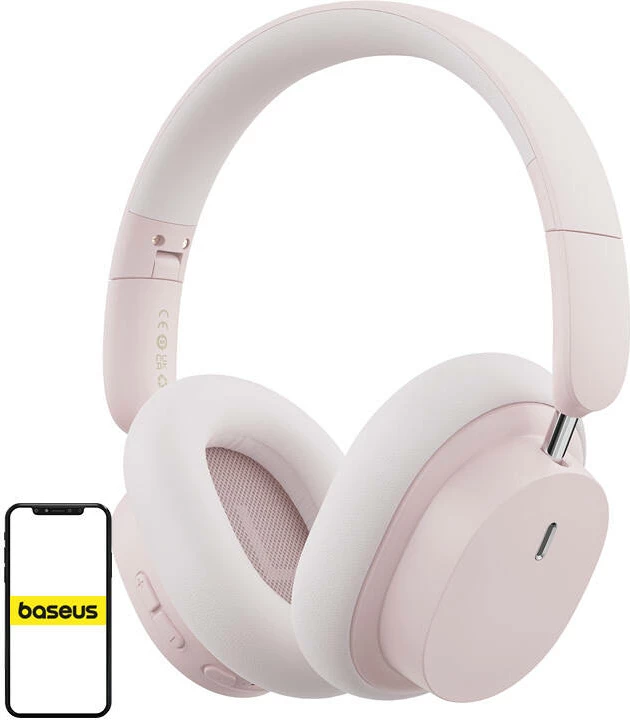 Brezžične slušalke Baseus Bowie D05, Bluetooth 5.2, 70 h baterija, 40 mm, rožnato zlata