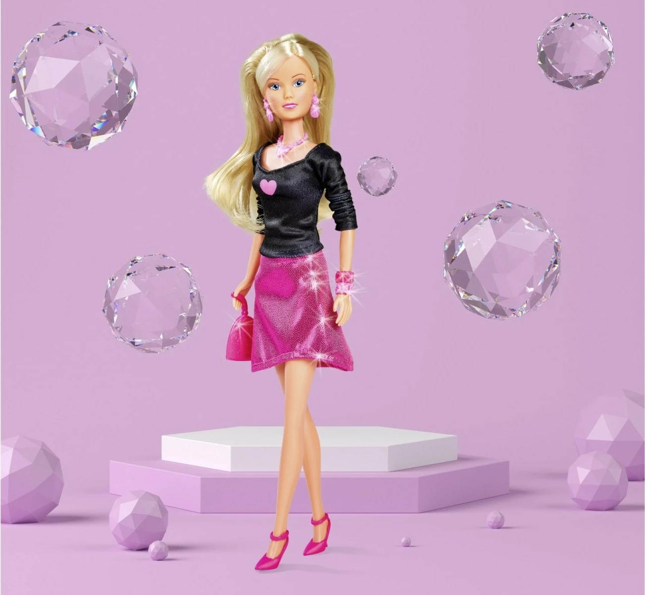 Modna lutka Steffi Love Simba, 29 cm, z dodatki nakita, roza