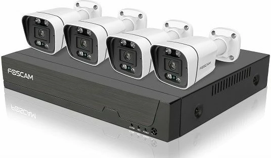 Varnostni komplet kamer Foscam FN9108E-B4-2T, 4 kamere, snemalnik, 2TB, bel