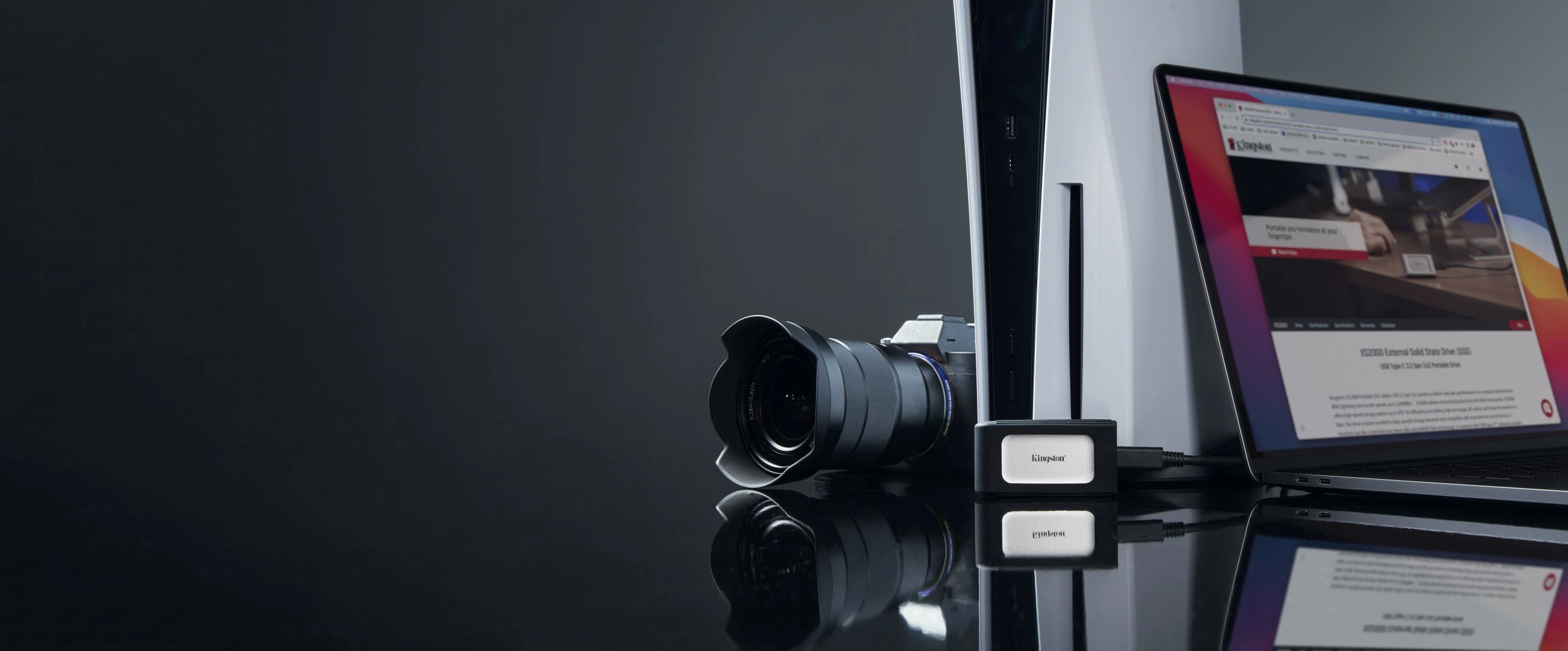 Prenosni SSD 500 GB USB Type-C 3.2 Gen 2, Kingston XS2000, 2000 MB/s, črn, srebrn