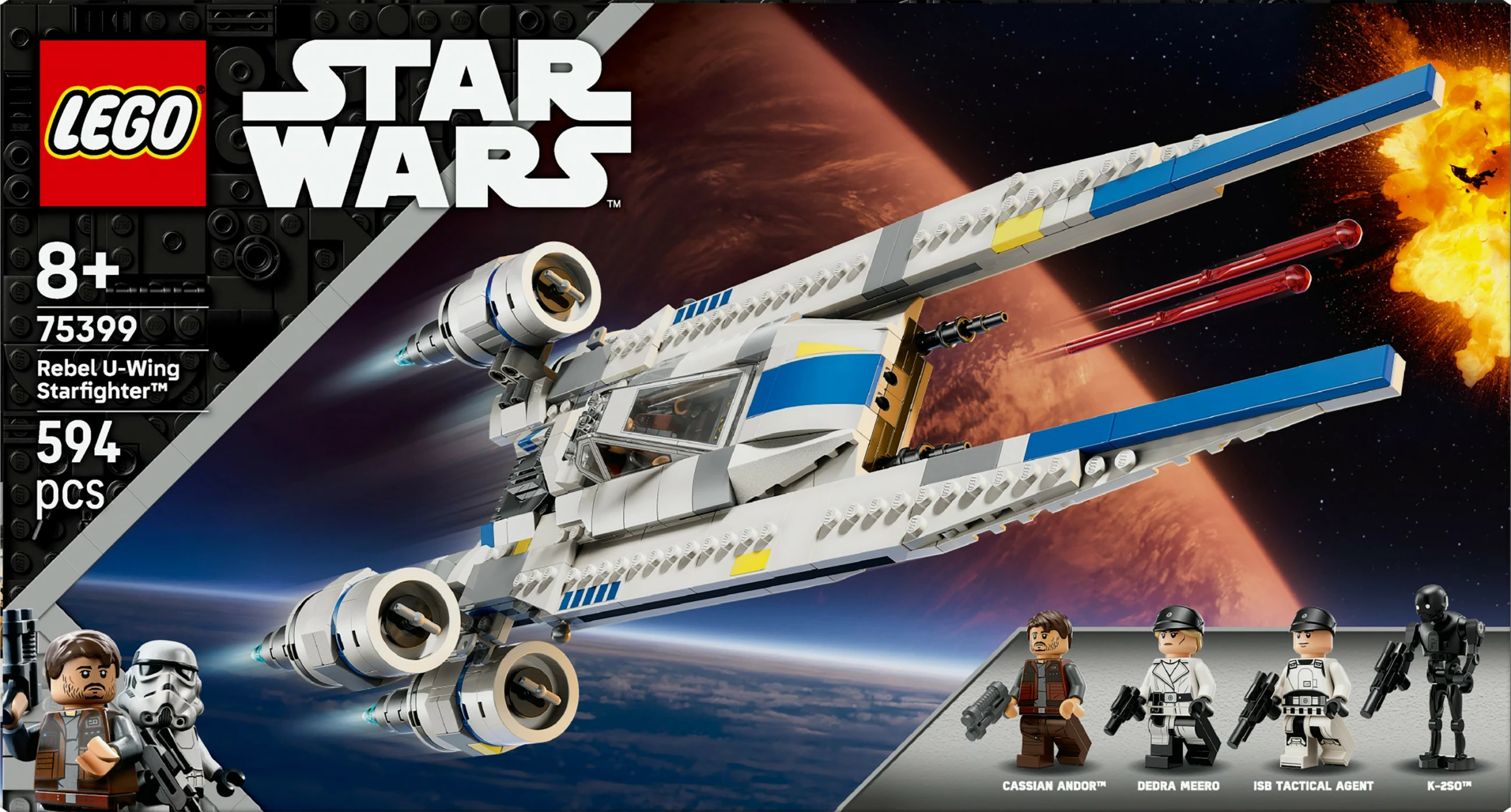 Set za sestavljanje Rebel U-Wing Starfighter 75399 LEGO Star Wars, 594 delov, večbarven
