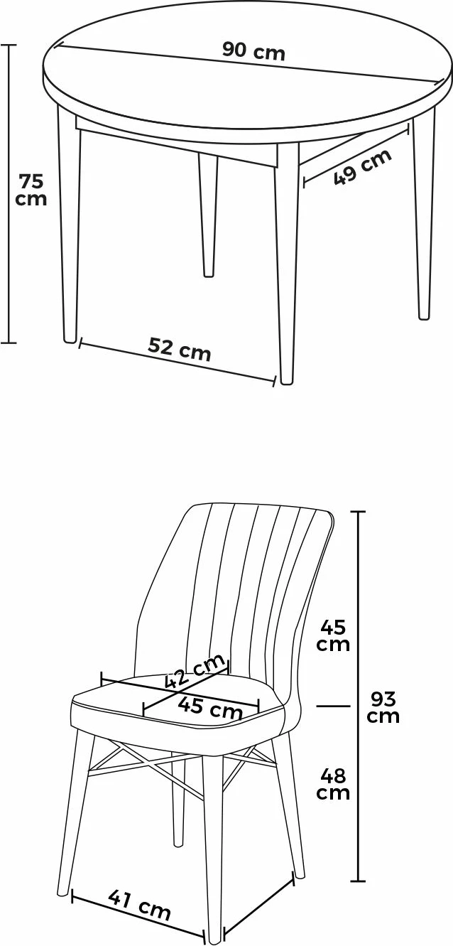 Set jedilne mize s stoli, 5-delni, Skye Decor, bel in svetlo rožnat
