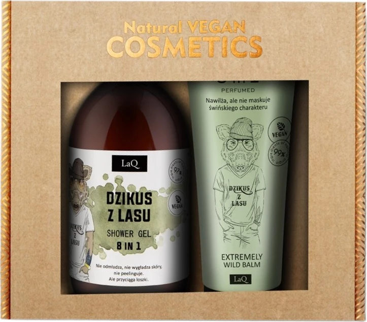 Set za tuširanje in nego telesa LaQ Wild Man from the Forest za moške, gel za prhanje 500 ml + losjon za telo 200 ml