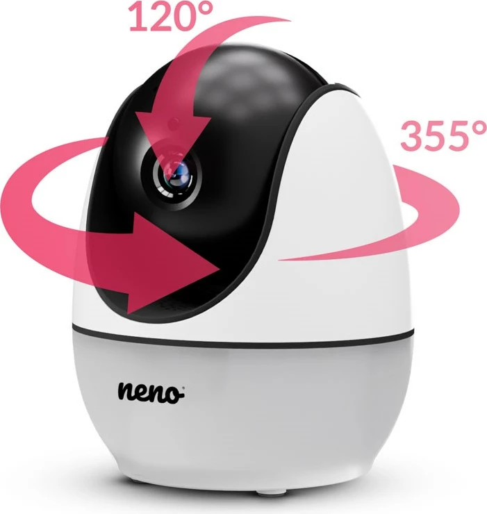 Monitor za dojenčke Neno Ti Amo, 5" barvni LCD zaslon, SOS funkcija, kamera, bela