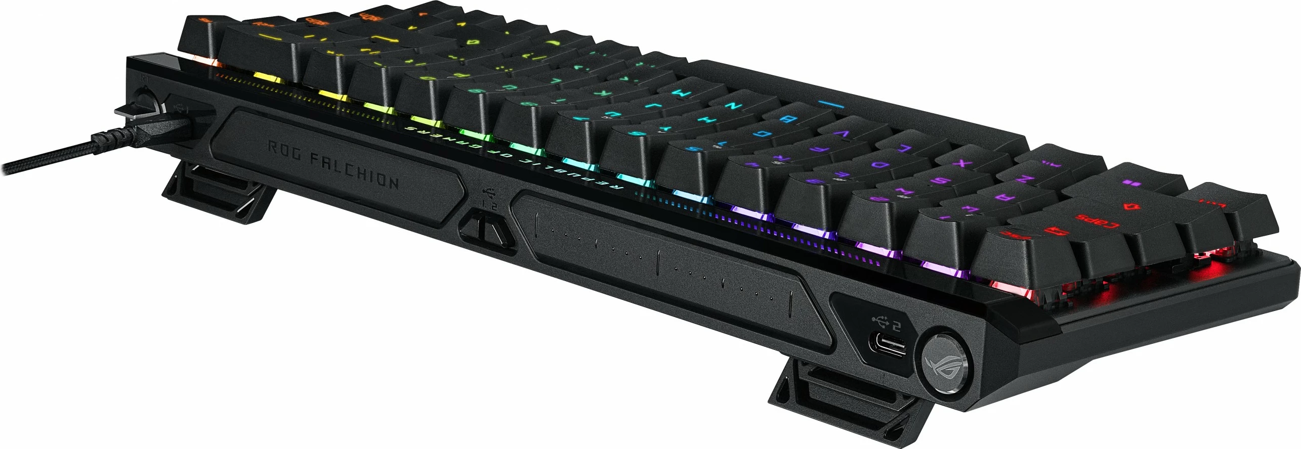 Kompaktna gaming tipkovnica ROG Falchion Ace HFX, ASUS, 65%, ROG HFX Magnetic, RGB LED, USB, črna