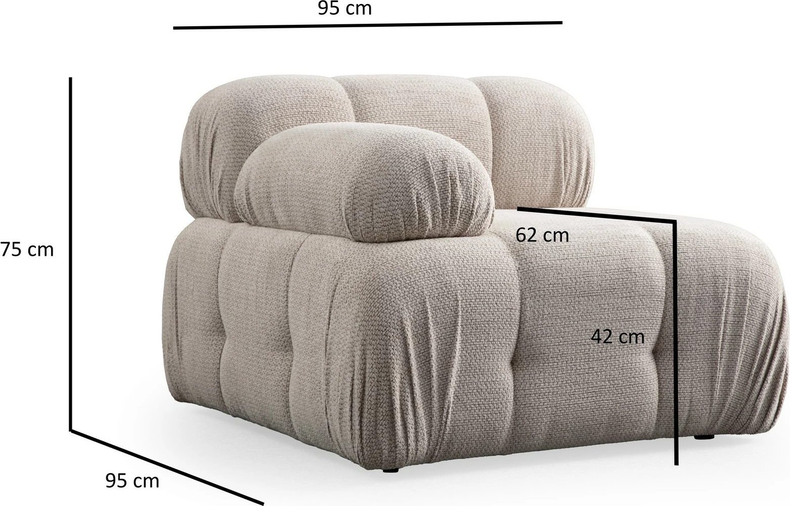 Enosedalna stol Atelier del Sofa Petite L1, krem