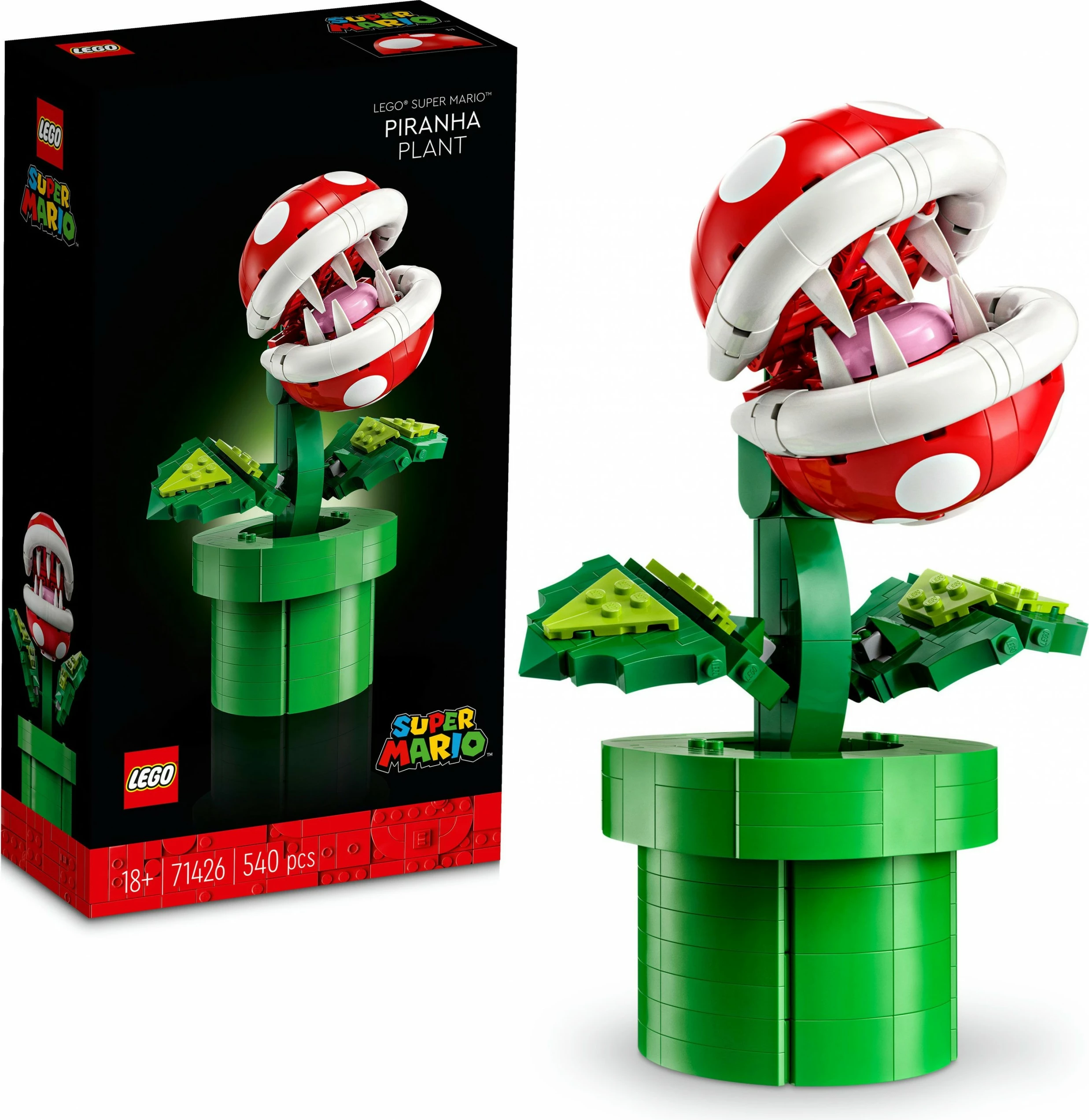 Model za razstavo Piranha Plant LEGO Super Mario, 540 kosov, večbarven