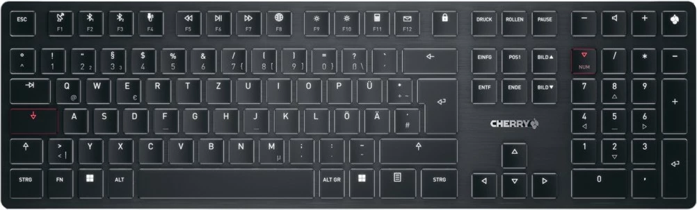 Ultra tanka mehanska tipkovnica z LED Cherry KW X ULP, QWERTZ, kabelska in brezžična, črna