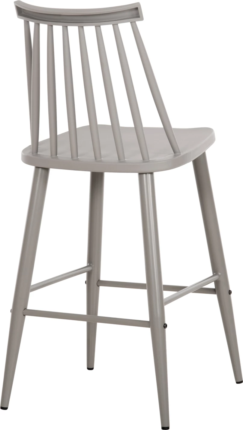 Barski stol srednje višine VANESSA FH9300.20 polipropilen & kovina-siv 45,5x46x97Hcm, set 2 kosov