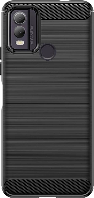 Ovitek iz silikona za Nokia C22 Hurtel Carbon Case, črn