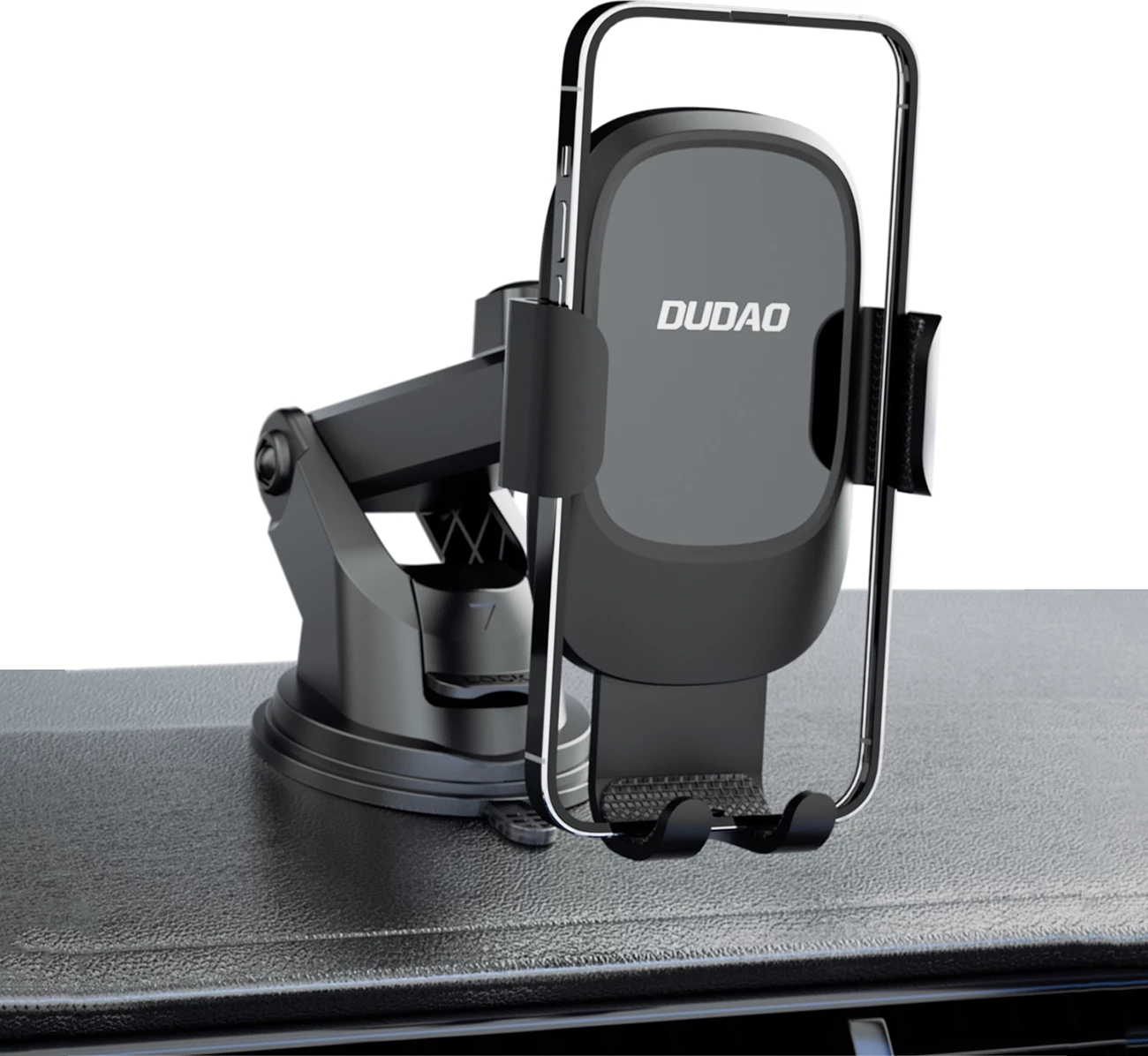 Držalo za pametni telefon, gravitacijsko, s sesalno ploščo, črno Dudao F5N+