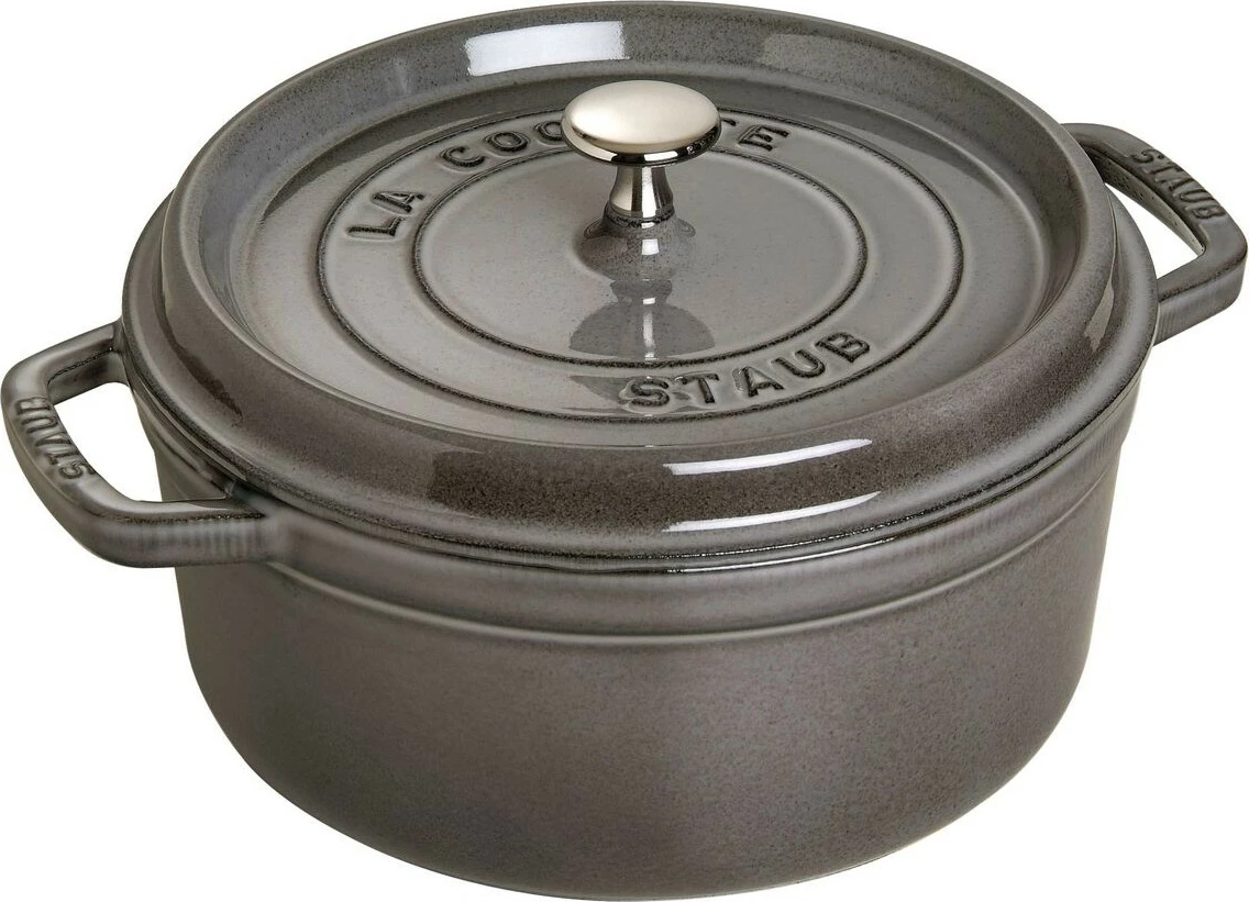 Pekač iz litega železa, Staub Cocotte 24 cm 3,8 L, siva