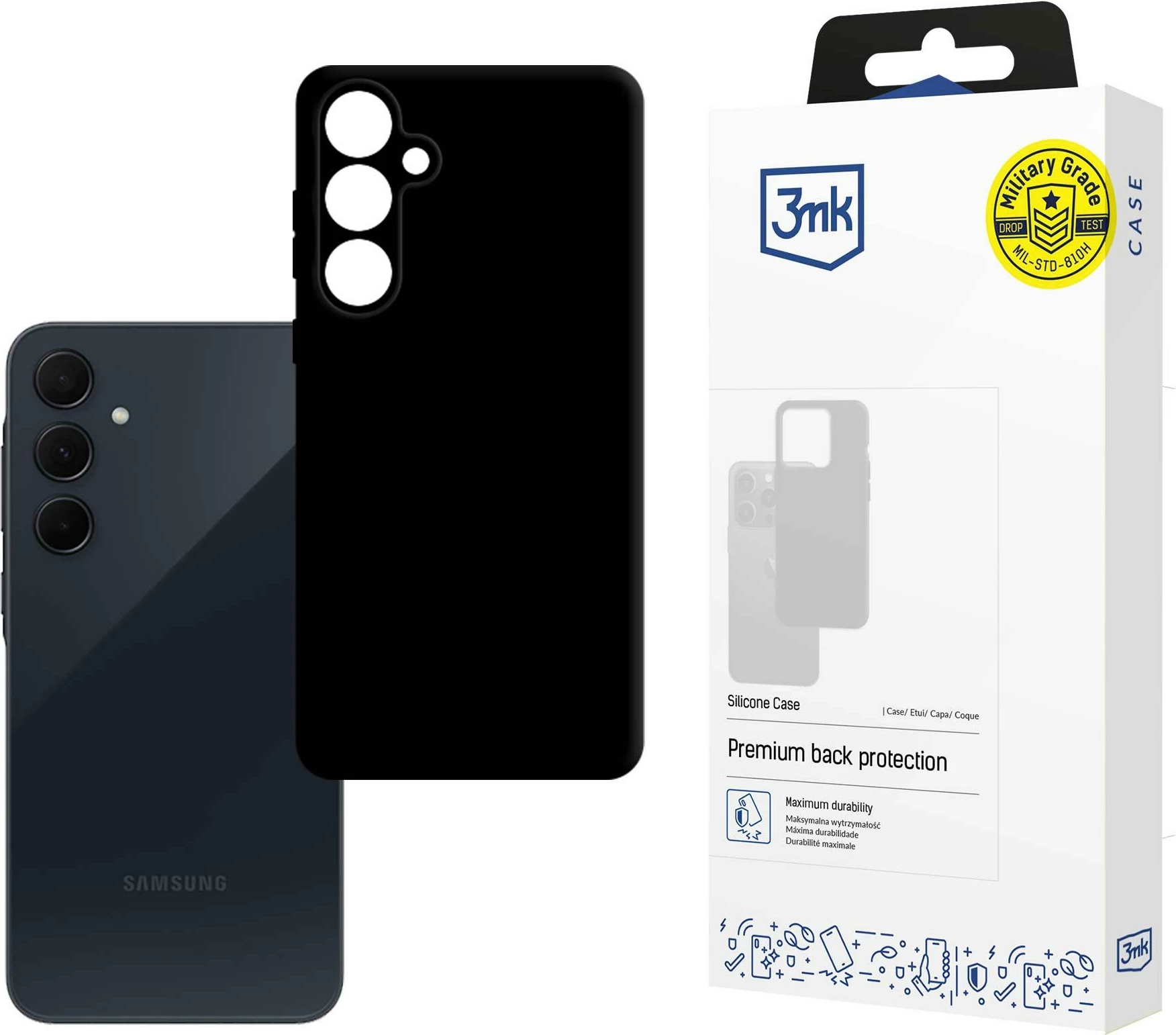 Silikonski ovitek 3mk za Samsung Galaxy A35 5G, črn