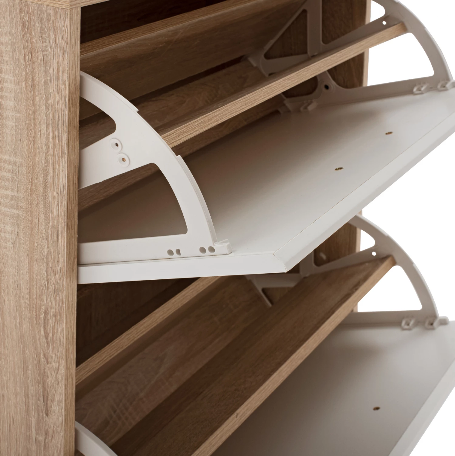 Omara za čevlje iz melamina 3-sedežna FH2221.06 Sonama-Bela 62x24x110cm