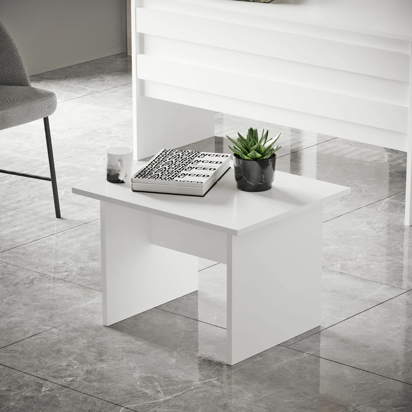 Pisarniški set pohištva Hanah Home Vo14-W, bel