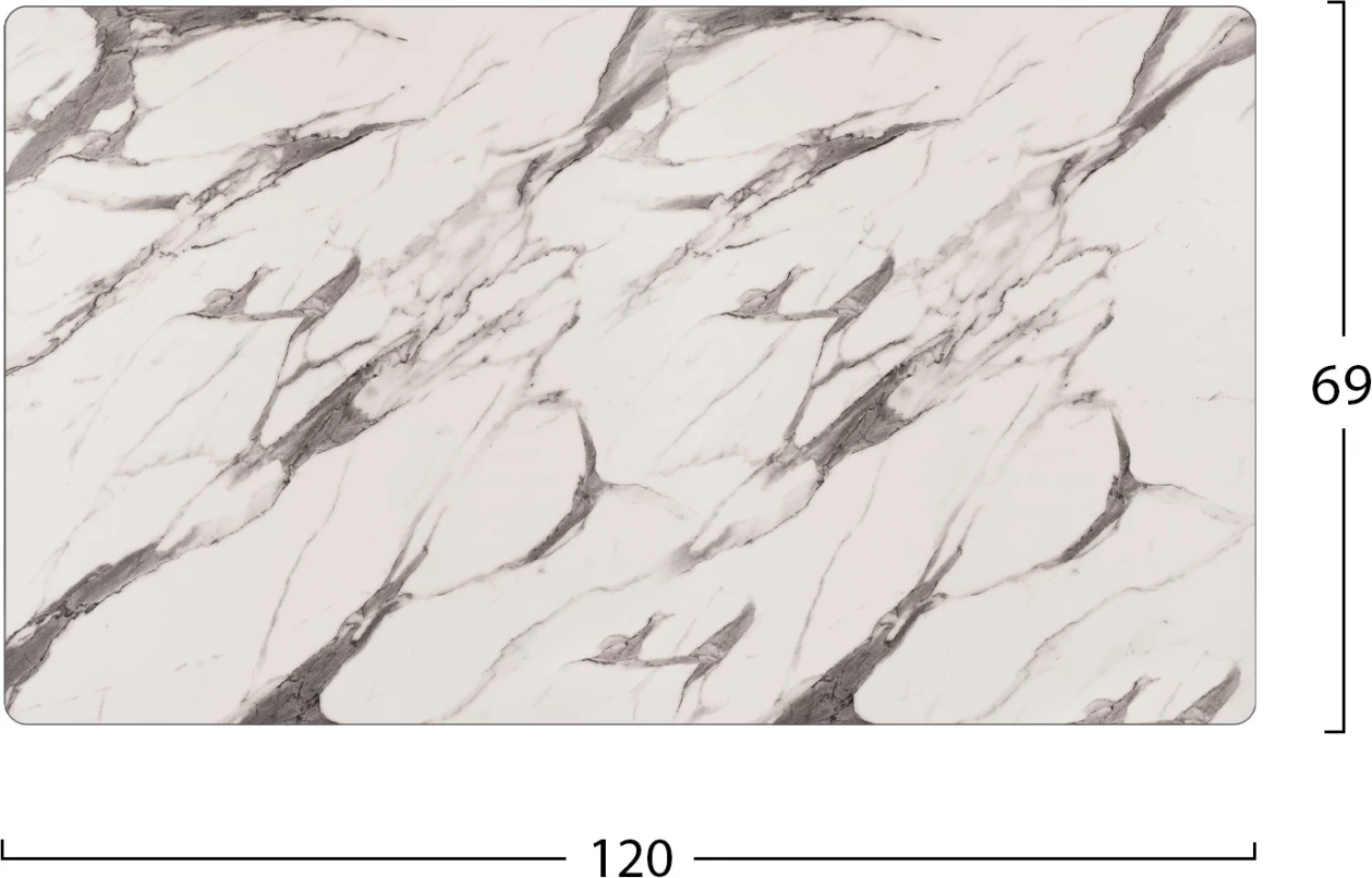 Površina mize HPL FH5840.11 marmor bela-siva 120x69 cm debelina 12mm