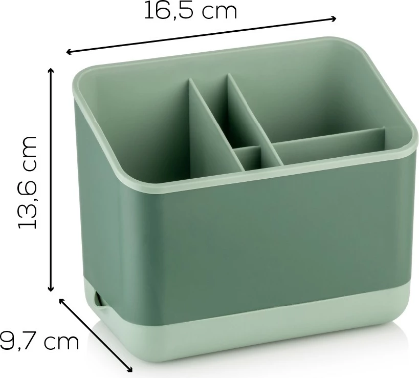 Organizatorji iz plastike, zelen, 2 kosa, 16,5x10x14 cm, Hermia 2LIBNM-8052