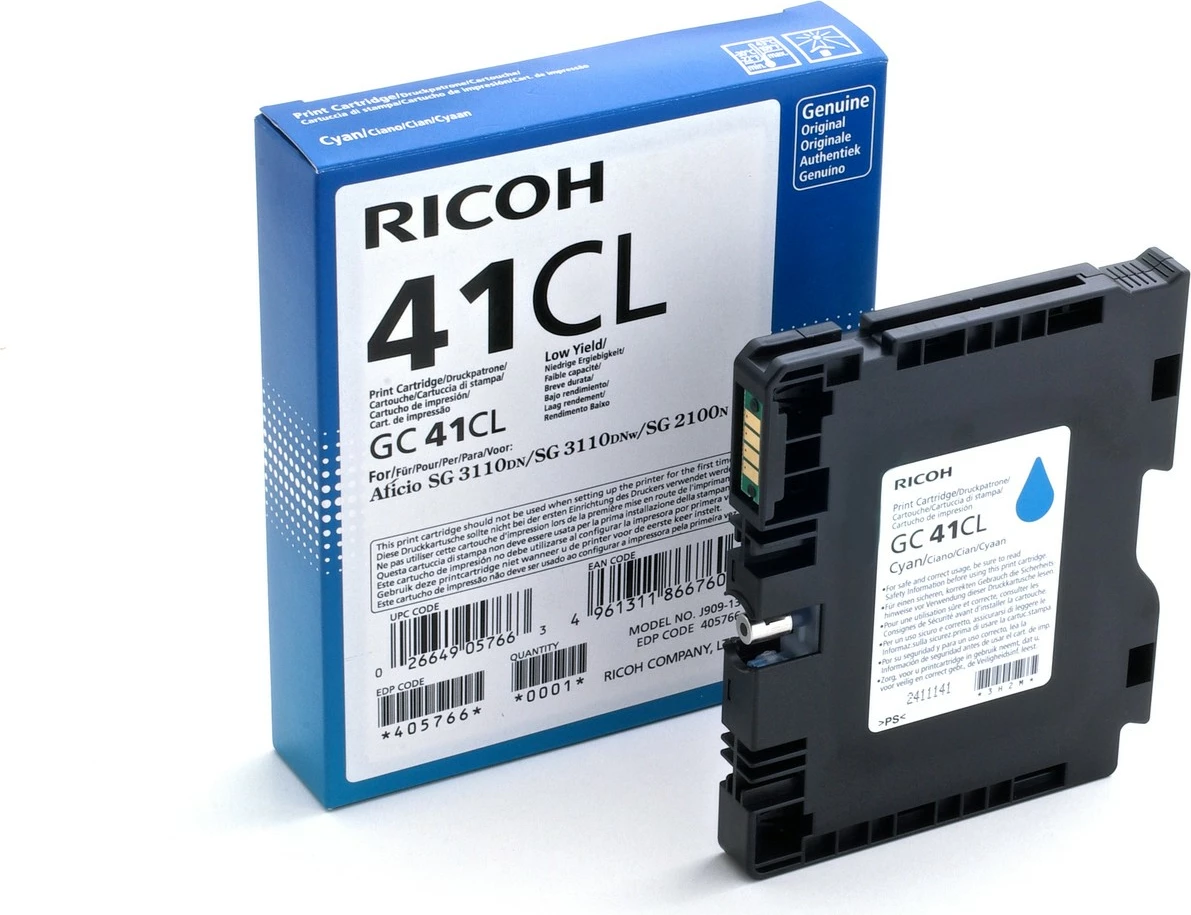 Ciano črnilo Ricoh GC41CL za tiskalnik