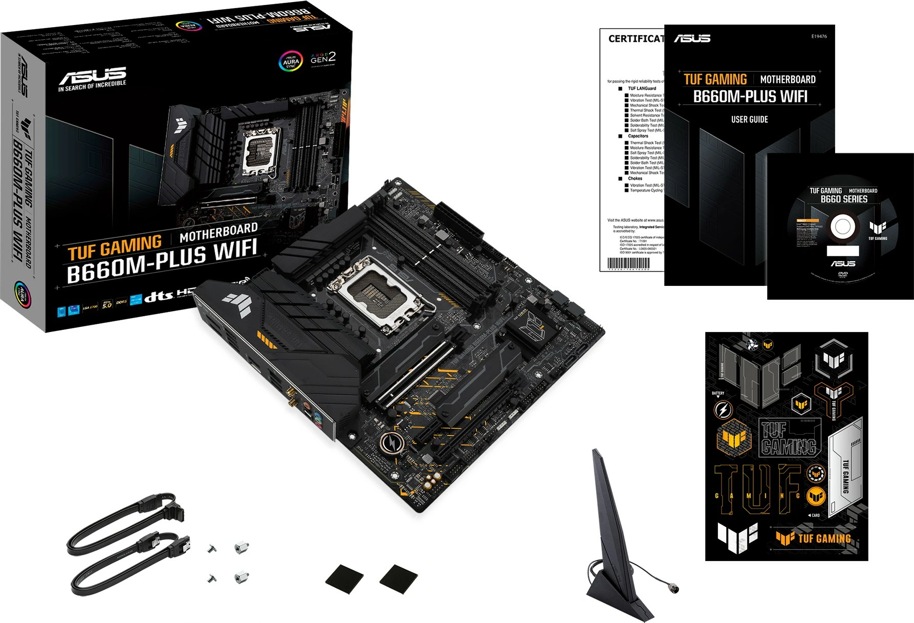 Plošča ASUS TUF GAMING B660M-PLUS WIFI, LGA 1700, DDR5, WiFi, micro ATX