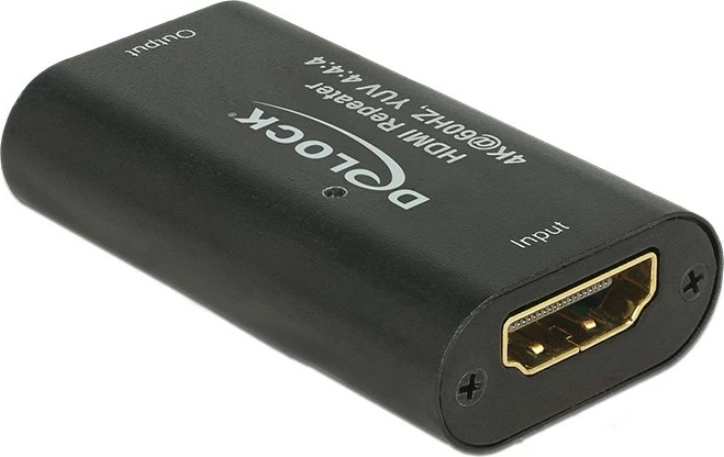 Povečalnik HDMI DeLOCK 11462, 4K, kovina, črno