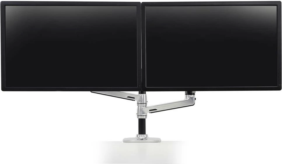 Dvojni stolpni nosilec za monitor Ergotron LX, 2 zaslona, 24 inch, nastavljiva višina, srebrn