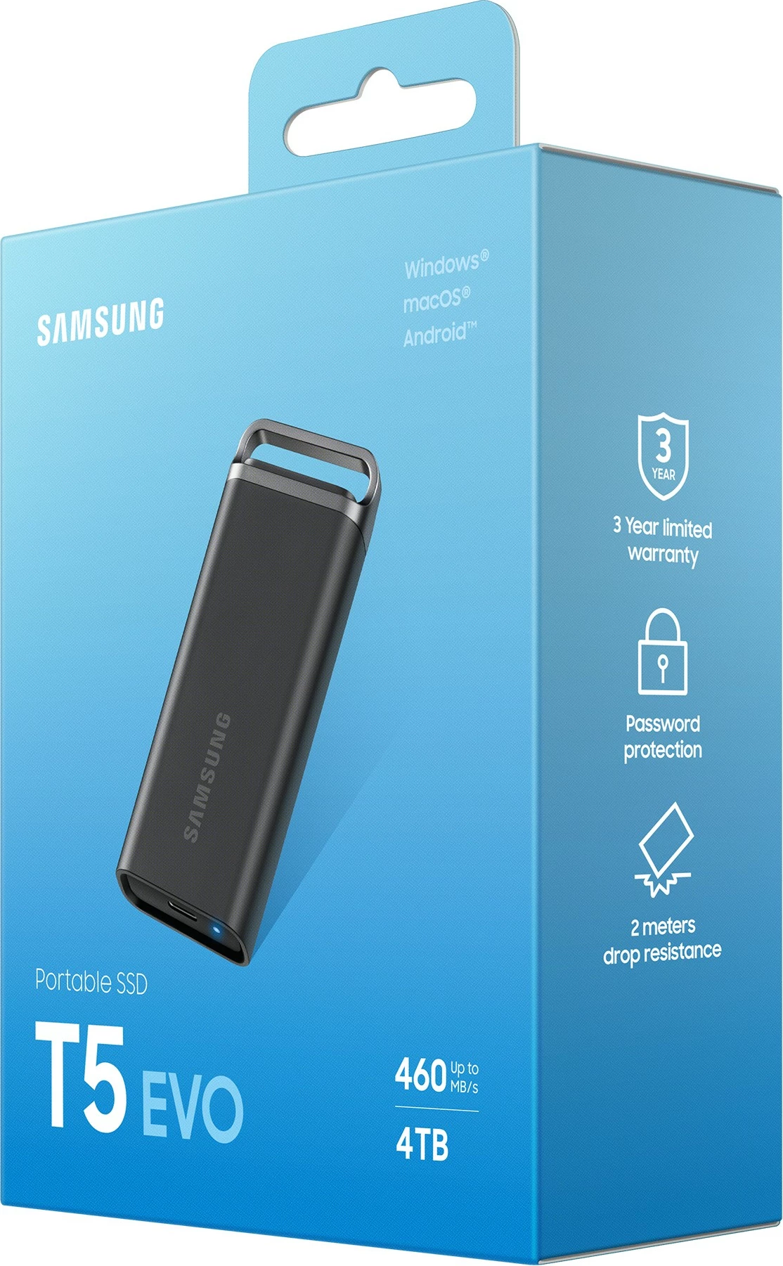 Zunanji SSD, 4 TB, USB 3.2 Gen 1, črn Samsung MU-PH4T0S