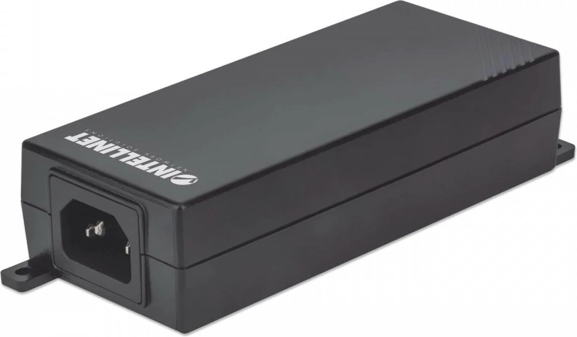 PoE+ napajalnik Intellinet 561518, 30 W, 2x Gigabit RJ45, črn