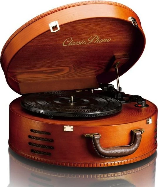 Gramofon iz drevesa, USB, z vgrajenima zvočnikoma, Lenco TT-34, rjav